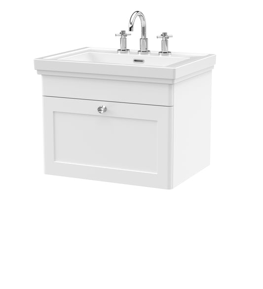 NUIE 600mm Wall Hung 1-Drawer Vanity & Basin 3TH
