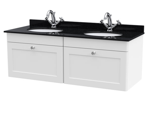 NUIE 1200mm Wall Hung 2 Drawer Vanity & Marble Top
