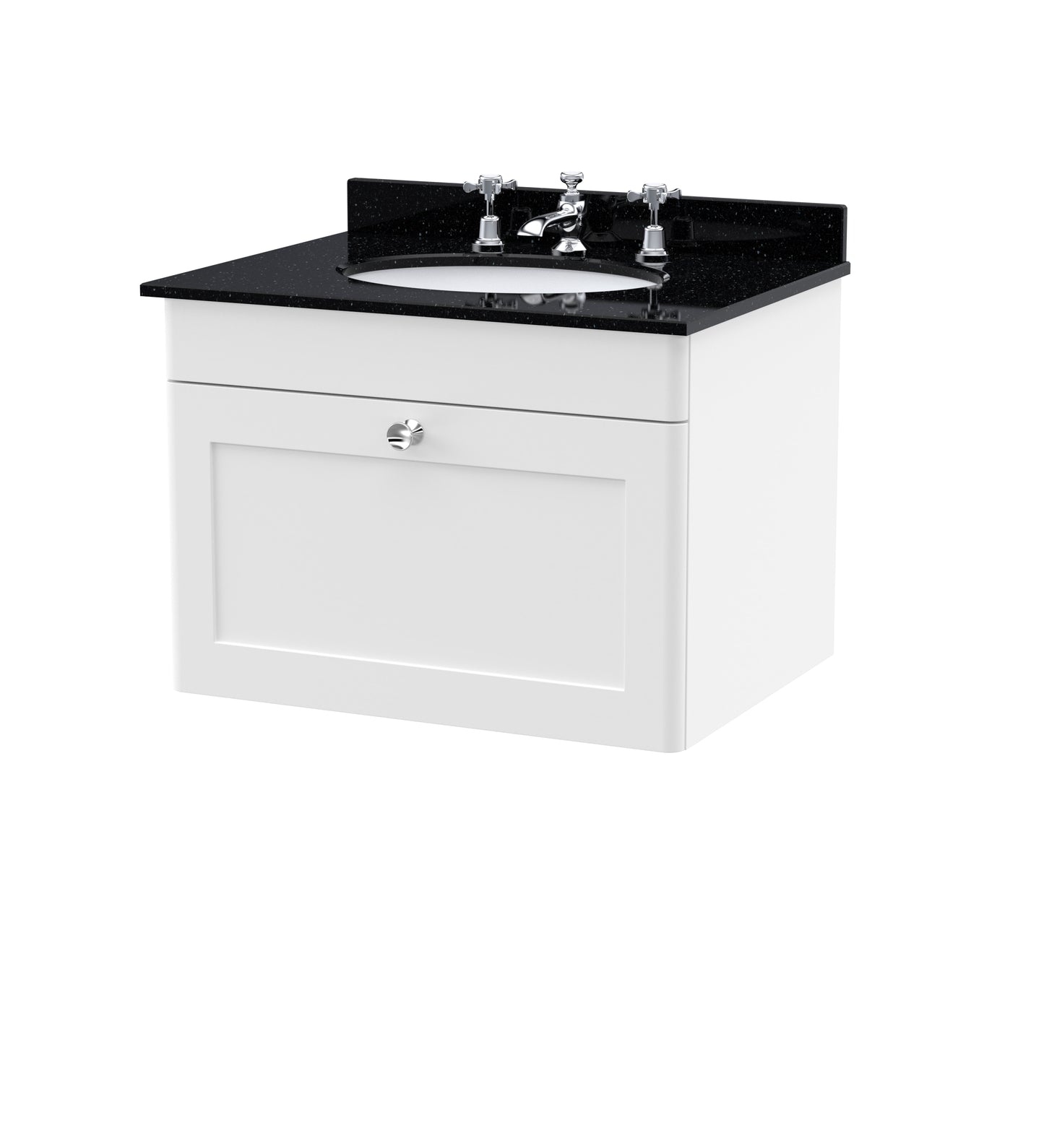 NUIE 600mm Wall Hung 1 Drawer Vanity & Marble Top 3TH