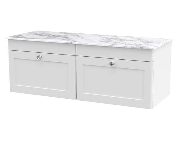 NUIE 1200mm Wall Hung 2-Drawer Vanity with Marble Top