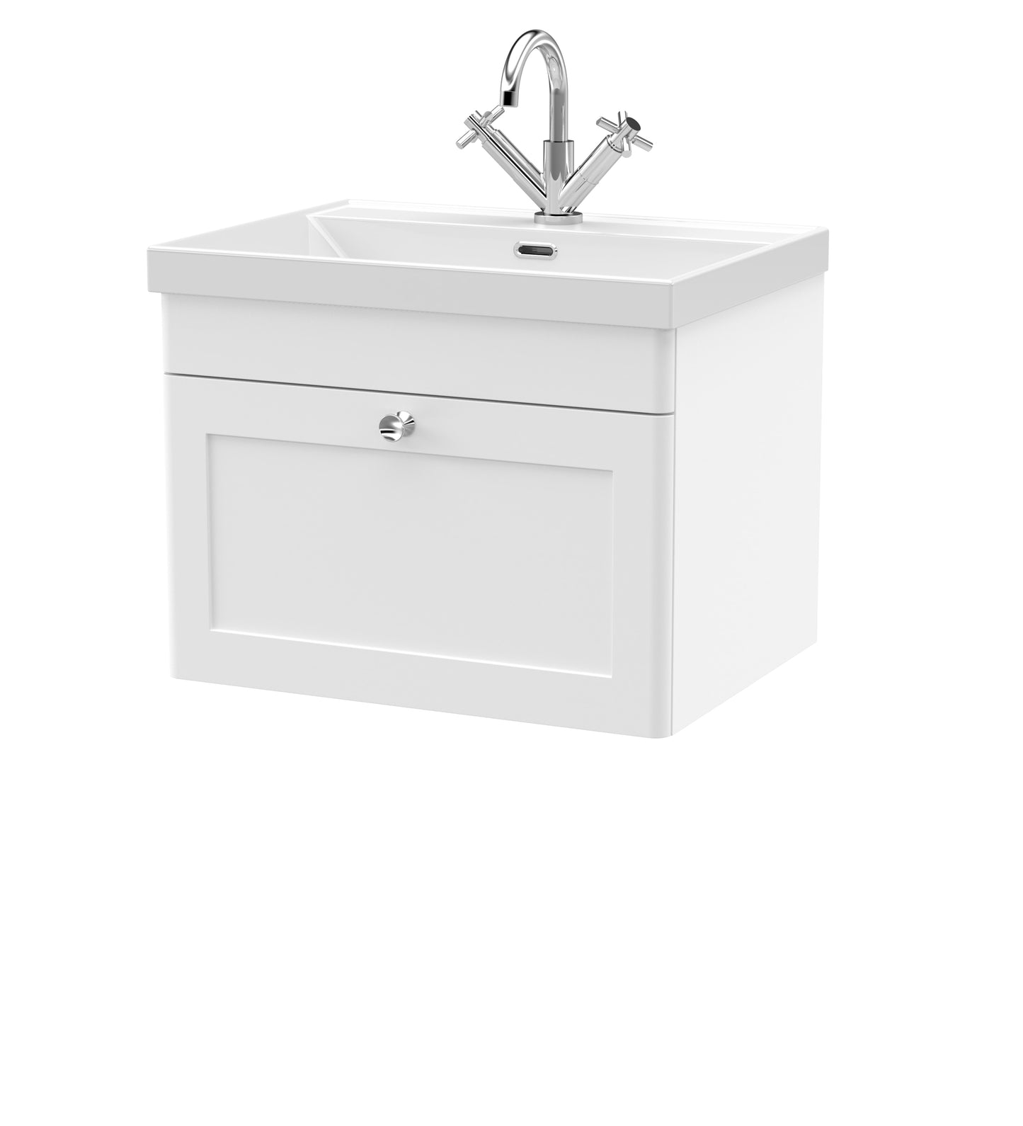 NUIE 600mm Wall Hung 1-Drawer Vanity with Basin - 1 Tap Hole