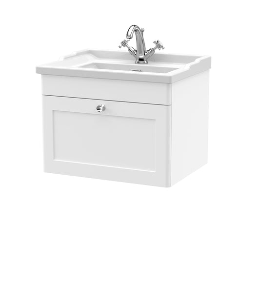 NUIE 600mm Wall Hung 1 Drawer Vanity & Basin 1TH