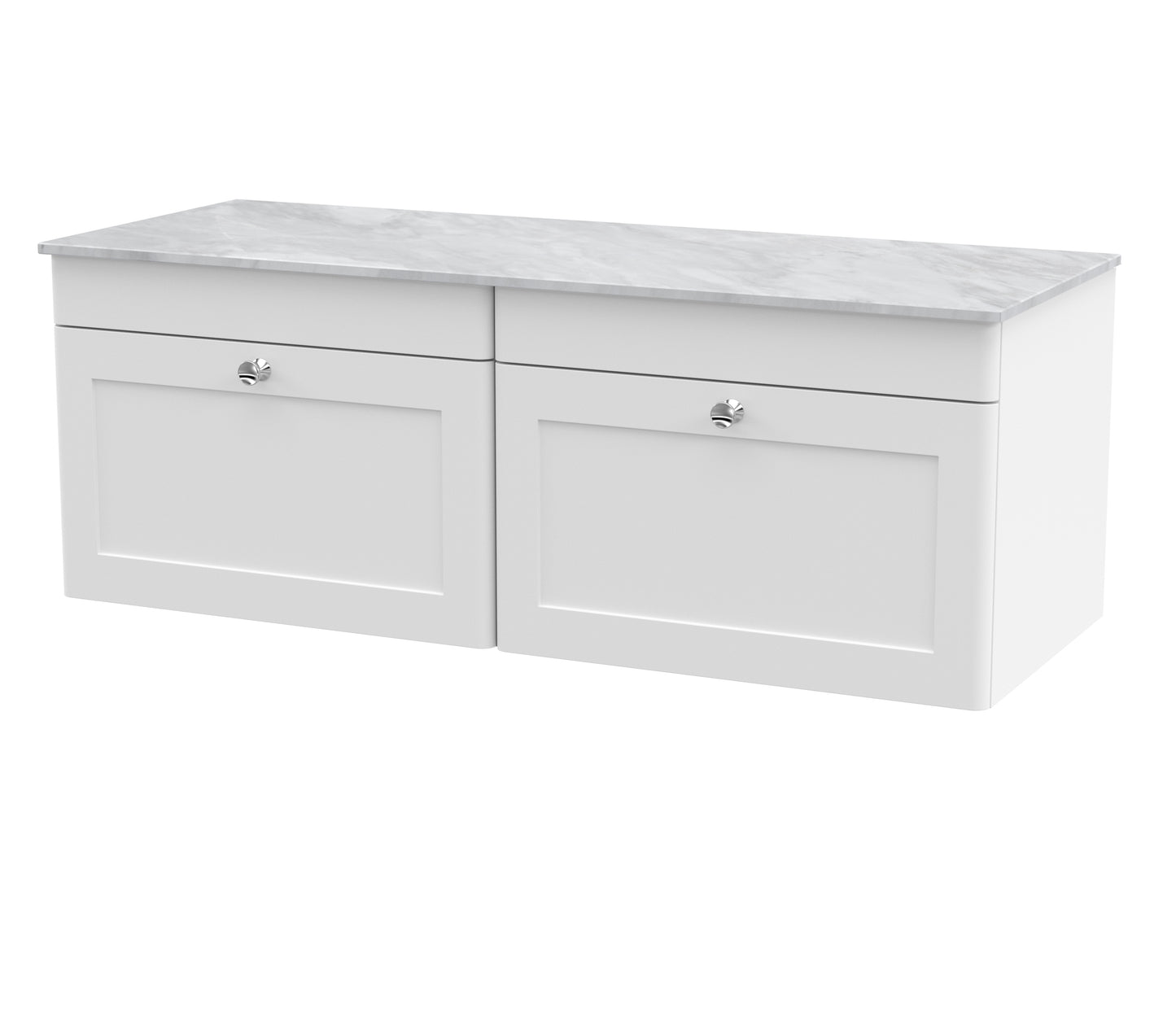 NUIE 1200mm Wall Hung 2-Drawer Vanity with Marble Top