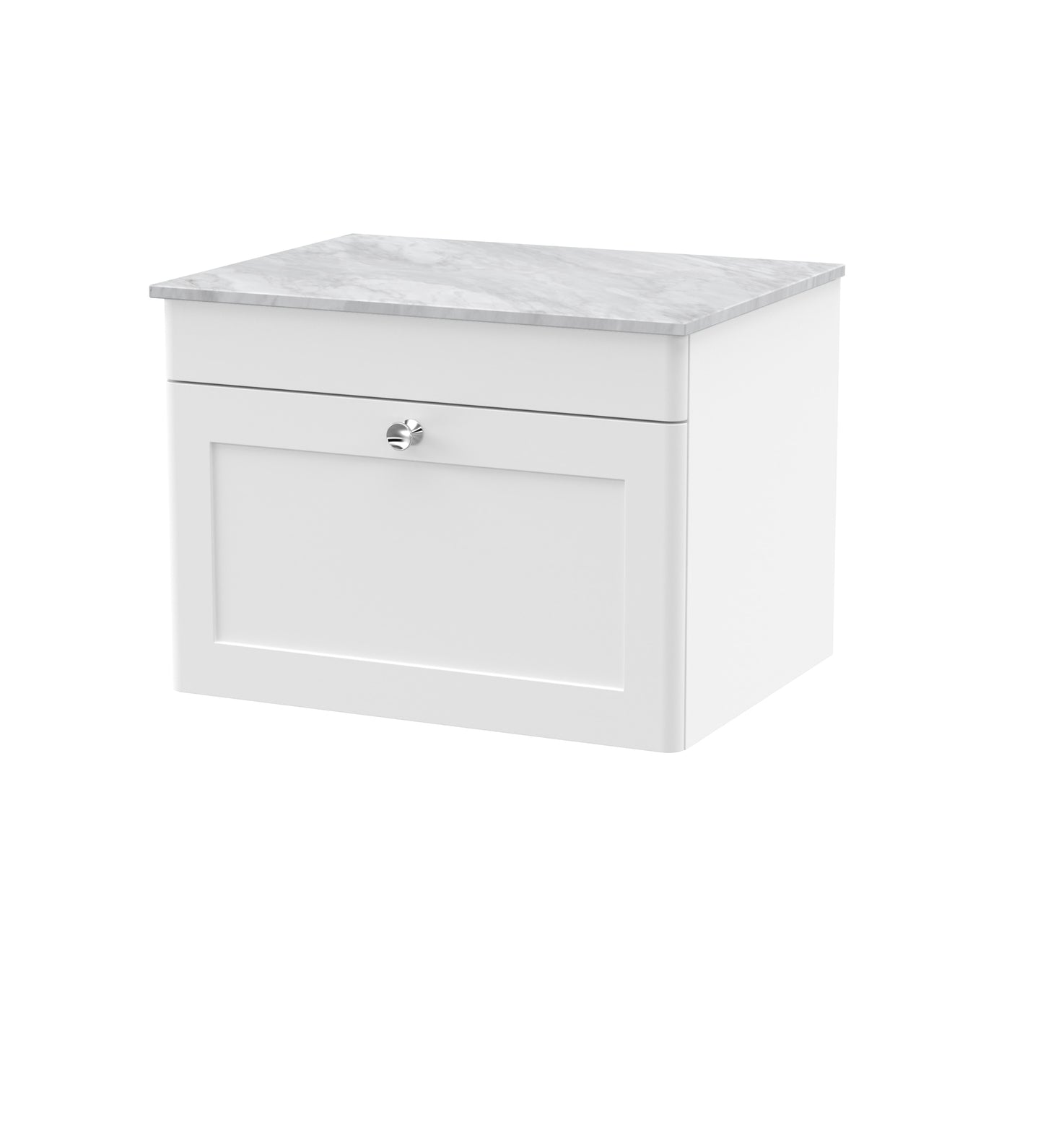 NUIE 600mm Wall Hung 1-Drawer Vanity with Marble Top