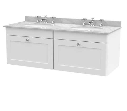 NUIE 1200mm Wall Hung 2 Drawer Vanity & Marble Top