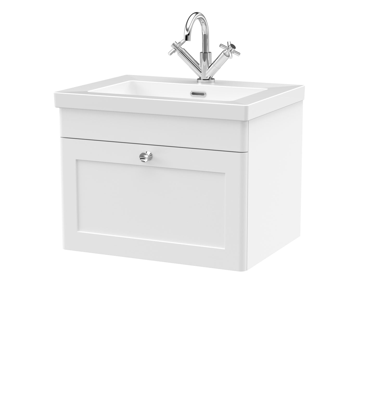 NUIE 600mm Wall Hung 1-Drawer Vanity with Basin - 1 Tap Hole