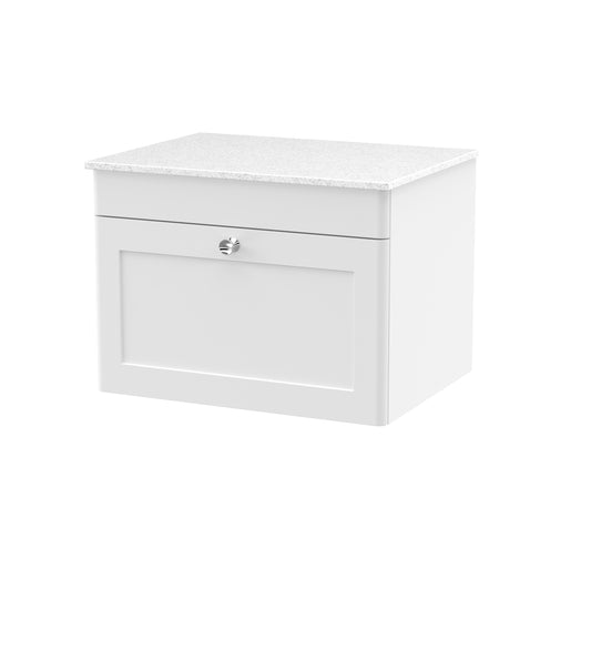 NUIE 600mm Wall Hung 1-Drawer Vanity with Marble Top