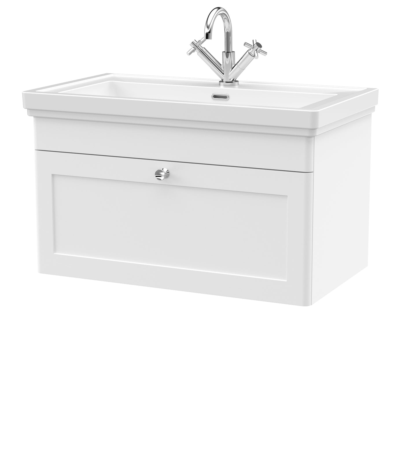 NUIE 800mm Wall Hung 1-Drawer Vanity & Basin 1TH