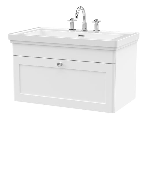 NUIE 800mm Wall Hung 1-Drawer Vanity & Basin 3TH