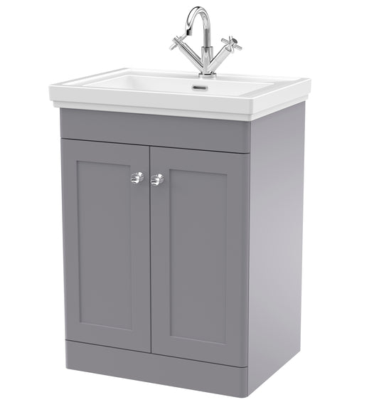 NUIE 600mm Floor Standing 2-Door Vanity & Basin 1TH