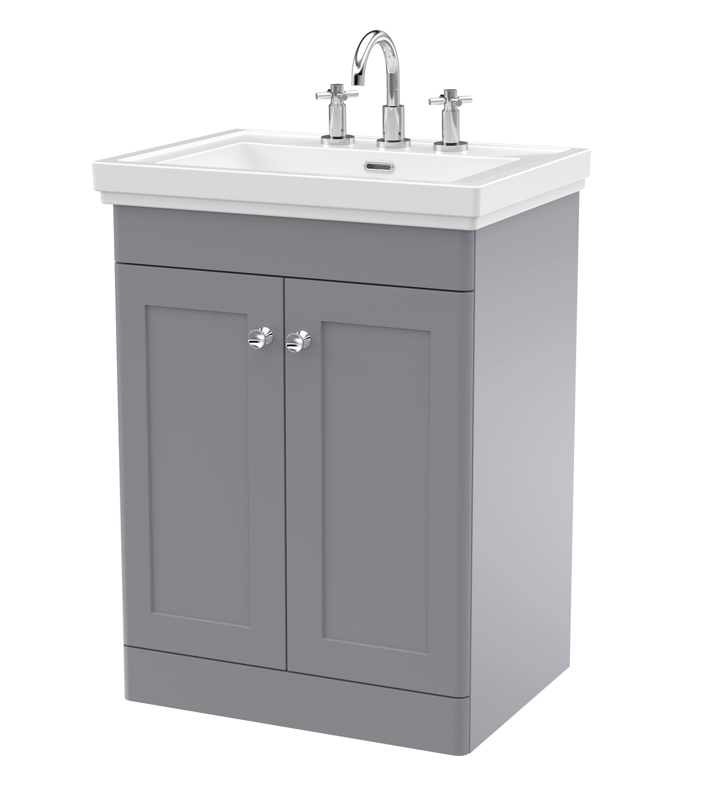 NUIE 600mm Floor Standing 2-Door Vanity & Basin 3TH