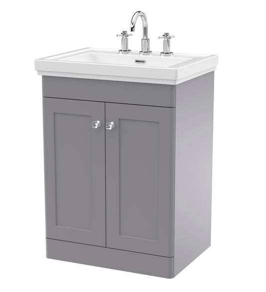 NUIE 600mm Floor Standing 2-Door Vanity & Basin 3TH