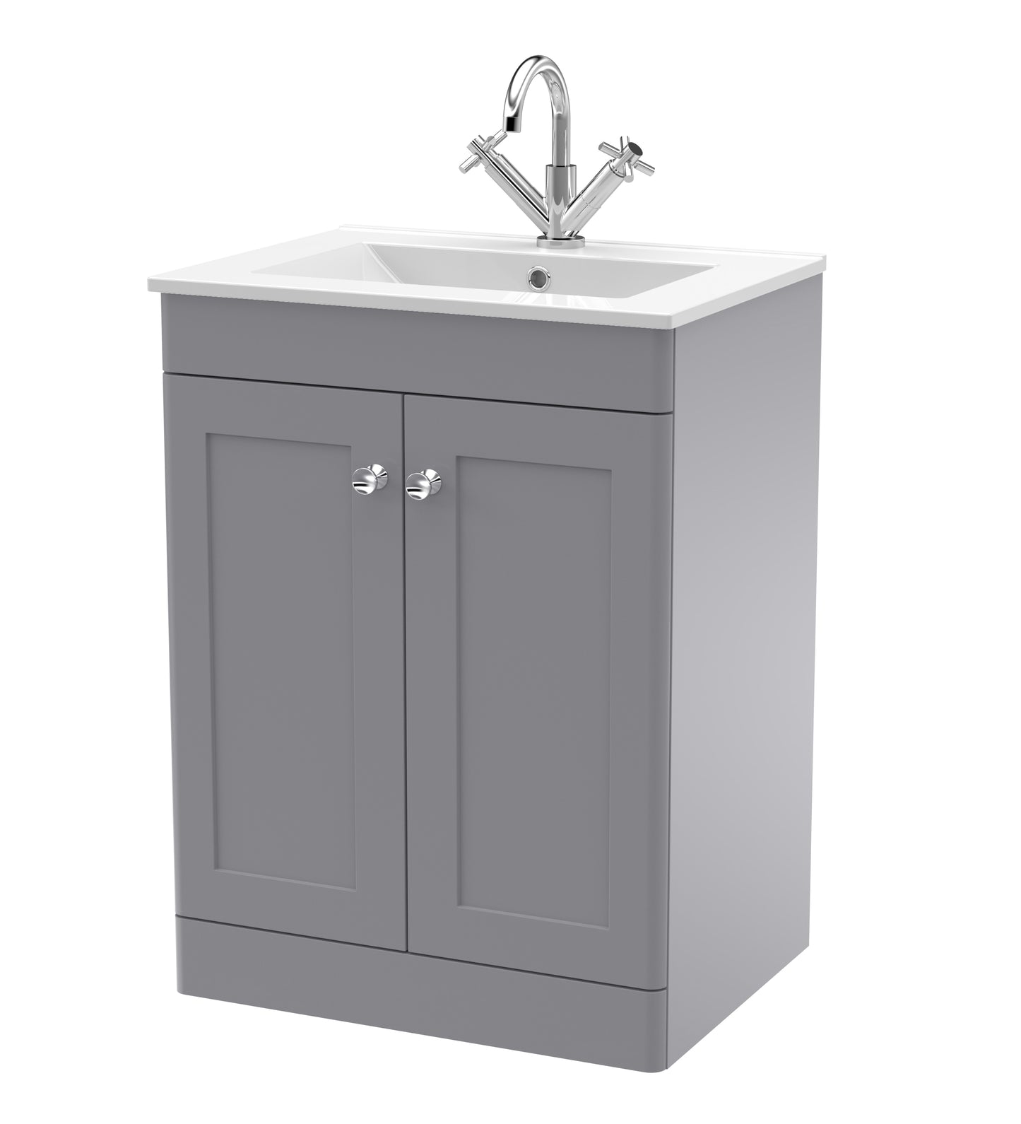 NUIE 600mm Floor Standing 2-Door Vanity with Basin - 1 Tap Hole
