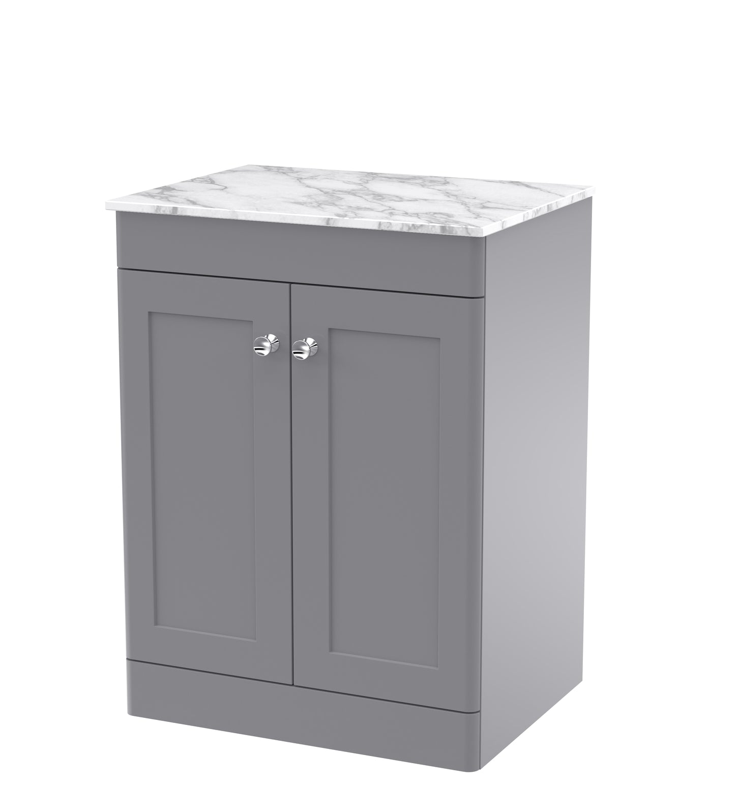 NUIE 600mm Floor Standing 2-Door Vanity with Marble Top