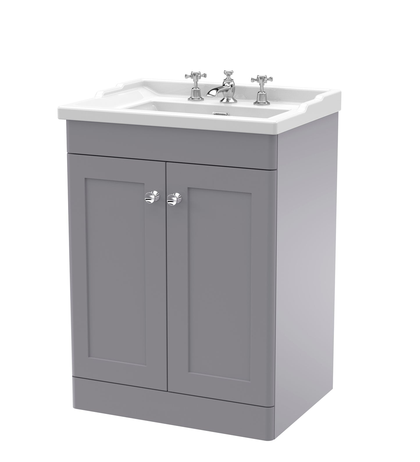 NUIE 600mm Floor Standing 2 Door Vanity & Basin 3TH