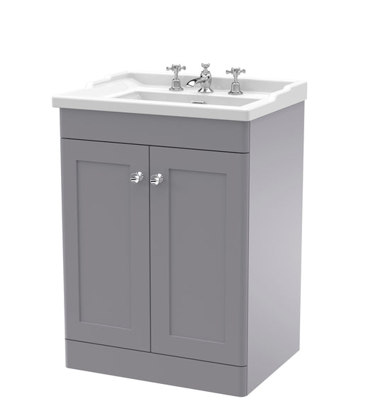 NUIE 600mm Floor Standing 2 Door Vanity & Basin 3TH