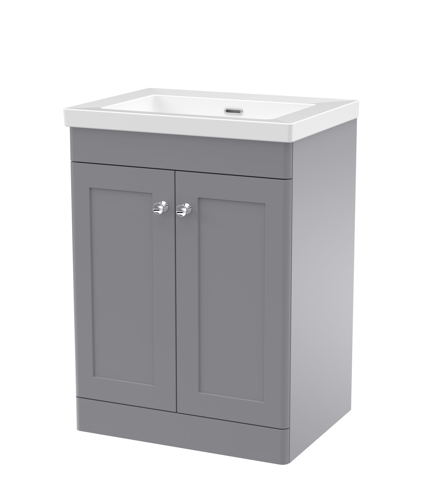 NUIE 600mm Floor Standing 2-Door Vanity with Basin - 0 Tap Hole