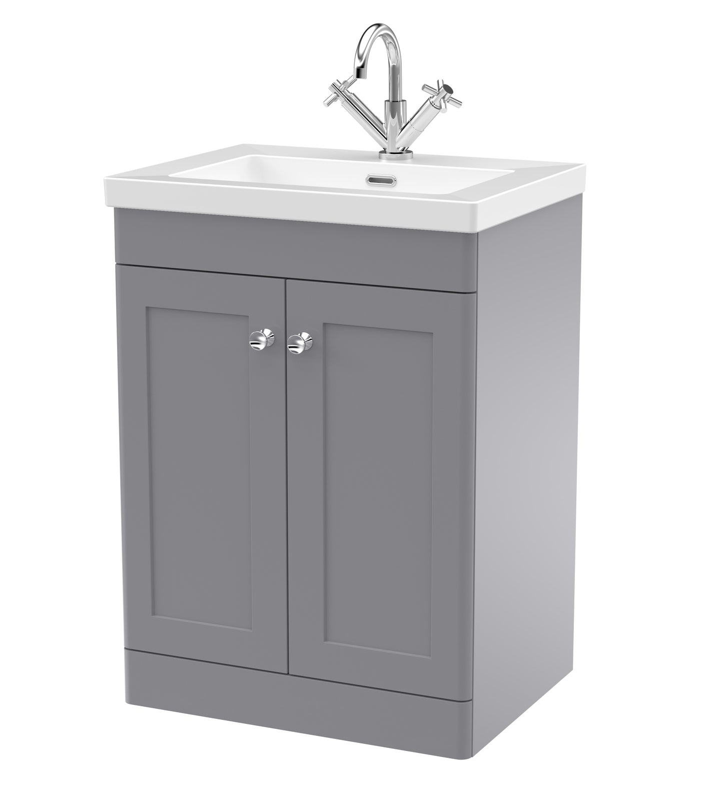 NUIE 600mm Floor Standing 2-Door Vanity with Basin - 1 Tap Hole