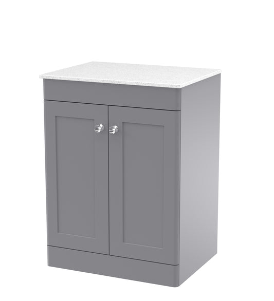 NUIE 600mm Floor Standing 2-Door Vanity with Marble Top