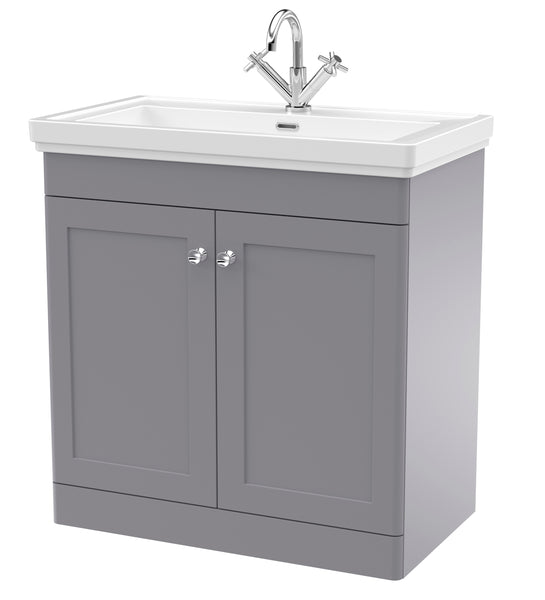 NUIE 800mm Floor Standing 2-Door Vanity & Basin 1TH