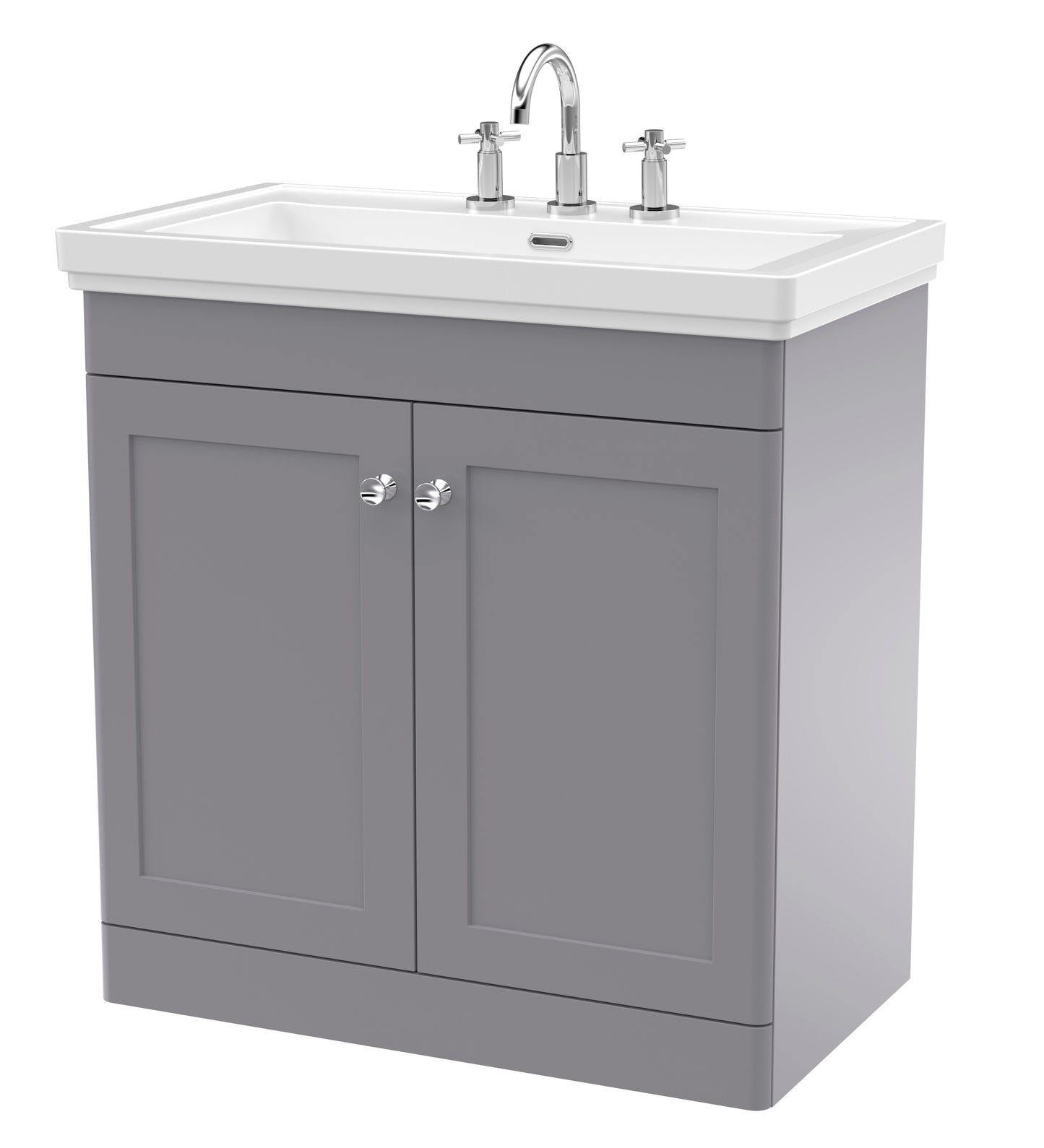 NUIE 800mm Floor Standing 2-Door Vanity & Basin 3TH
