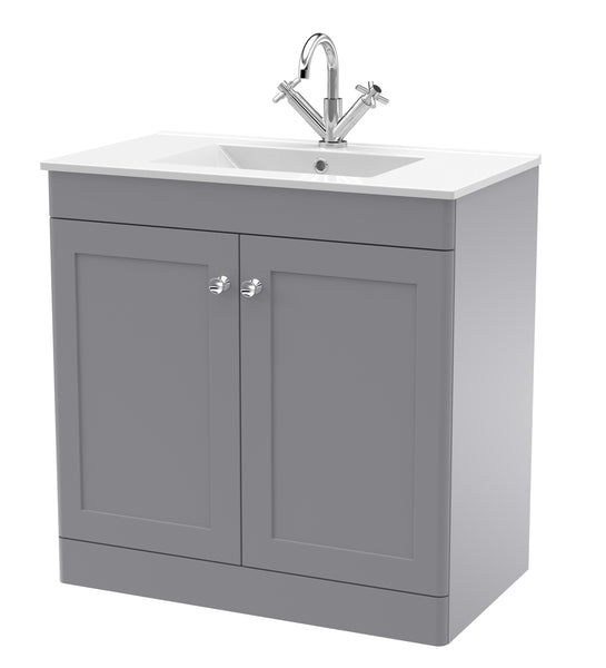 NUIE 800mm Floor Standing 2-Door Vanity with Basin - 1 Tap Hole