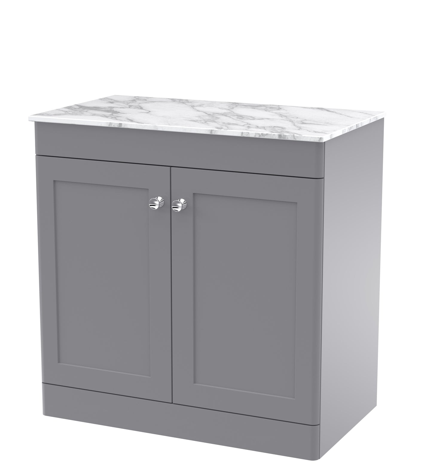 NUIE 800mm Floor Standing 2-Door Vanity with Marble Top