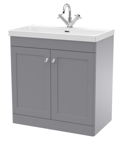 NUIE 800mm Floor Standing 2-Door Vanity with Basin - 1 Tap Hole