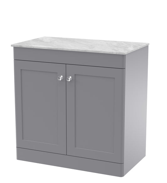 NUIE 800mm Floor Standing 2-Door Vanity with Marble Top