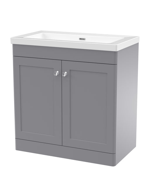 NUIE 800mm Floor Standing 2-Door Vanity with Basin - 0 Tap Hole