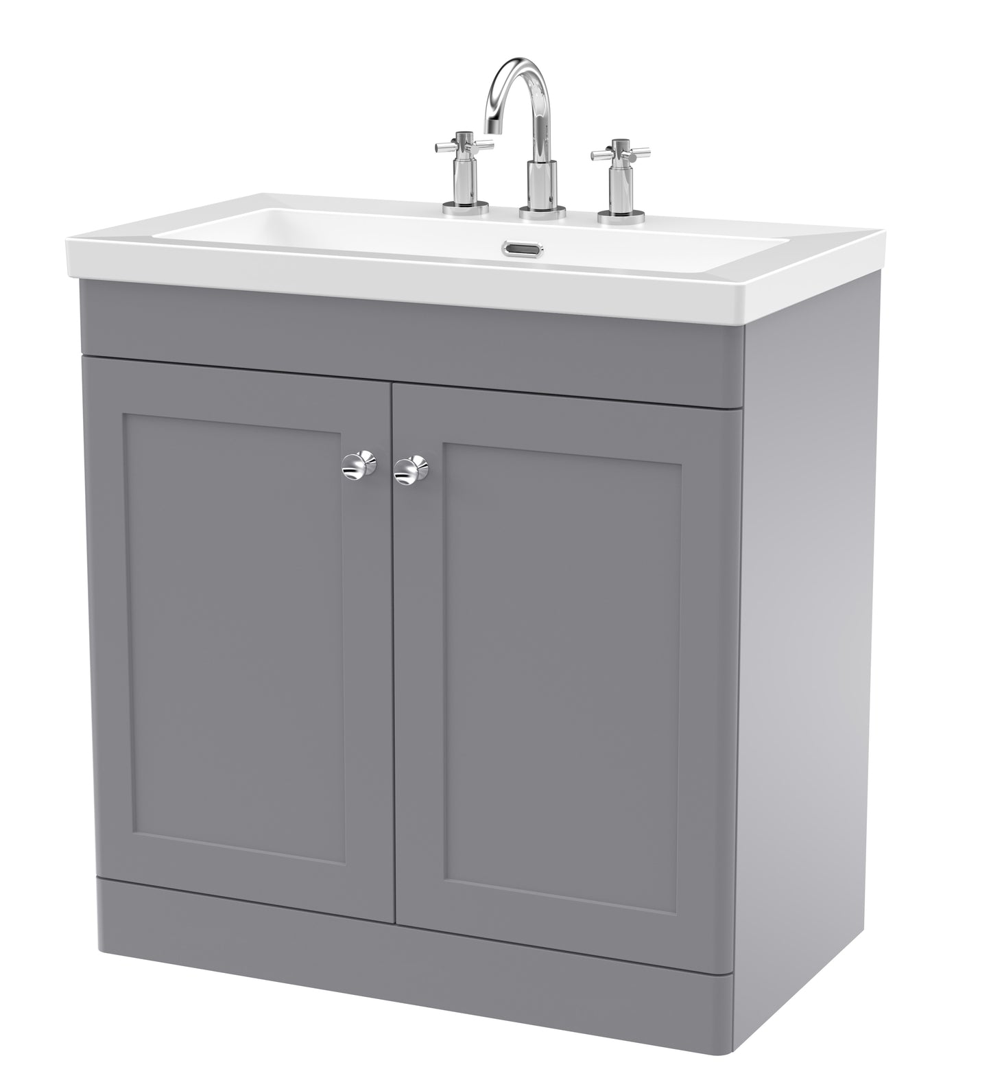NUIE 800mm Floor Standing 2-Door Vanity with Basin - 3 Tap Hole
