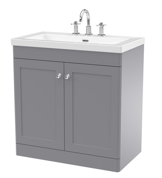 NUIE 800mm Floor Standing 2-Door Vanity with Basin - 3 Tap Hole
