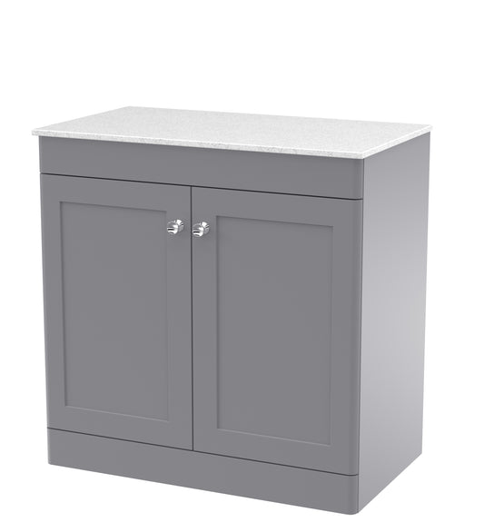 NUIE 800mm Floor Standing 2-Door Vanity with Marble Top