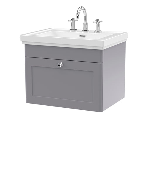 NUIE 600mm Wall Hung 1-Drawer Vanity & Basin 3TH