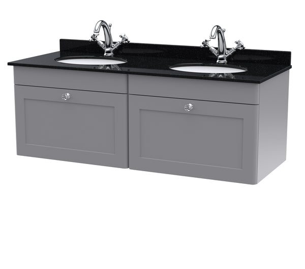 NUIE 1200mm Wall Hung 2 Drawer Vanity & Marble Top