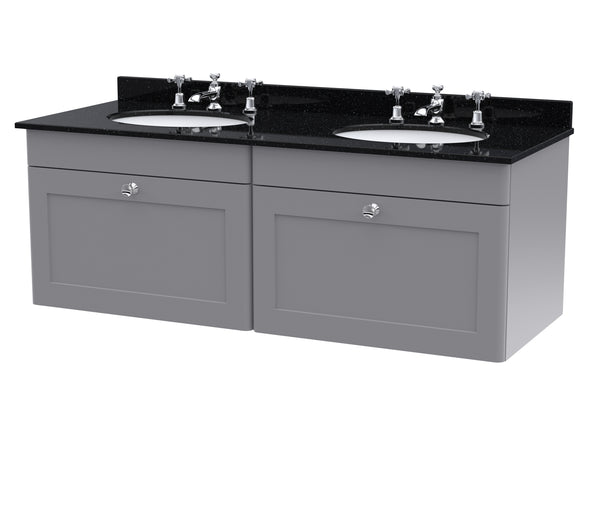 NUIE 1200mm Wall Hung 2 Drawer Vanity & Marble Top