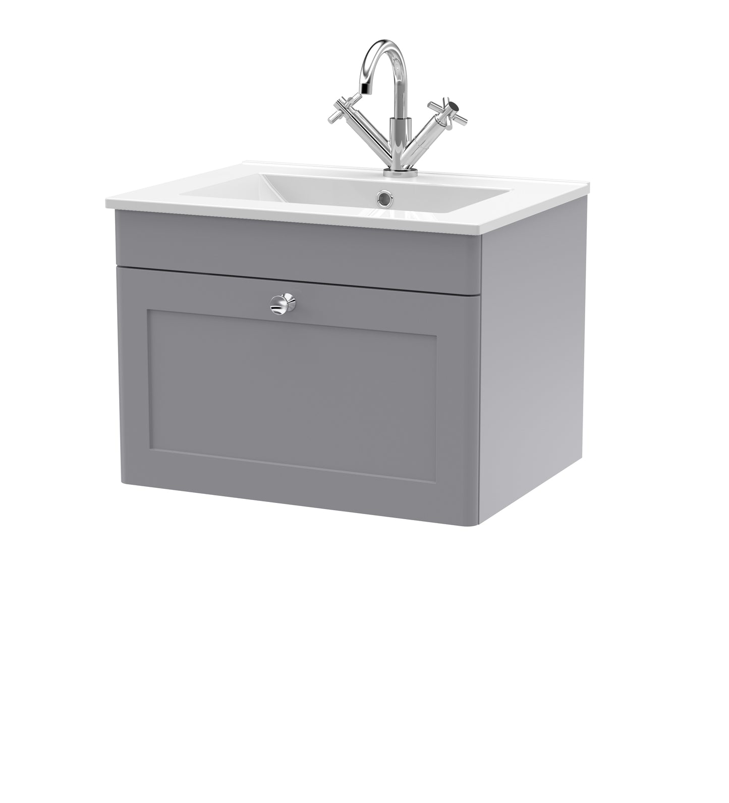 NUIE 600mm Wall Hung 1-Drawer Vanity with Basin - 1 Tap Hole
