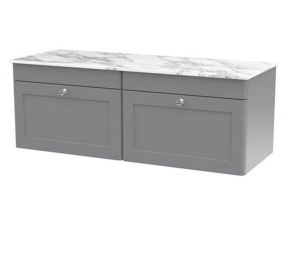 NUIE 1200mm Wall Hung 2-Drawer Vanity with Marble Top