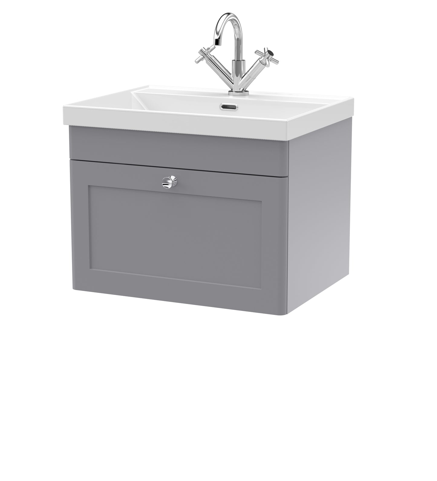 NUIE 600mm Wall Hung 1-Drawer Vanity with Basin - 1 Tap Hole