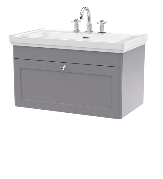 NUIE 800mm Wall Hung 1-Drawer Vanity & Basin 3TH