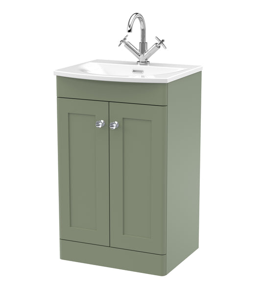 NUIE 500mm Floor Standing 2-Door Unit & Curved Basin