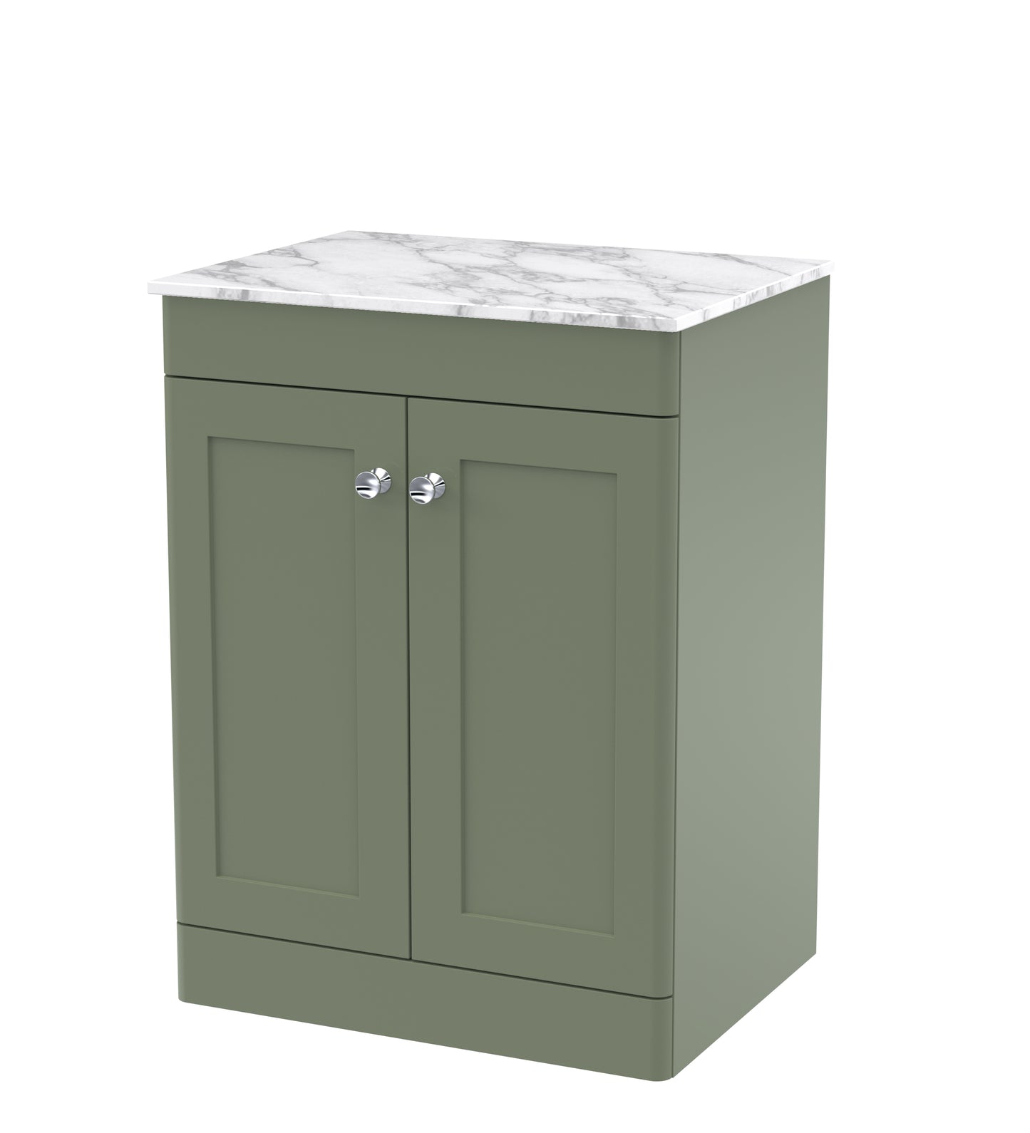 NUIE 600mm Floor Standing 2-Door Vanity with Marble Top