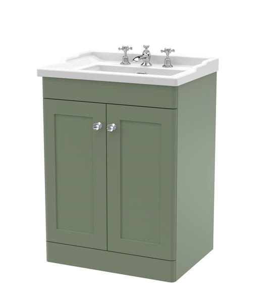 NUIE 600mm Floor Standing 2 Door Vanity & Basin 3TH