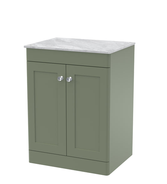NUIE 600mm Floor Standing 2-Door Vanity with Marble Top