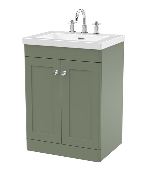 NUIE 600mm Floor Standing 2-Door Vanity with Basin - 3 Tap Hole