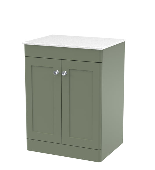 NUIE 600mm Floor Standing 2-Door Vanity with Marble Top