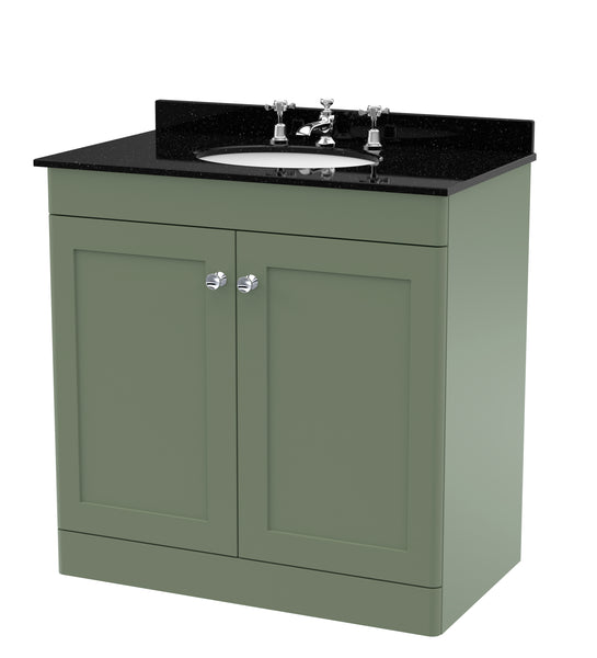 NUIE 800mm Floor Standing 2 Door Vanity & Marble Top 3TH