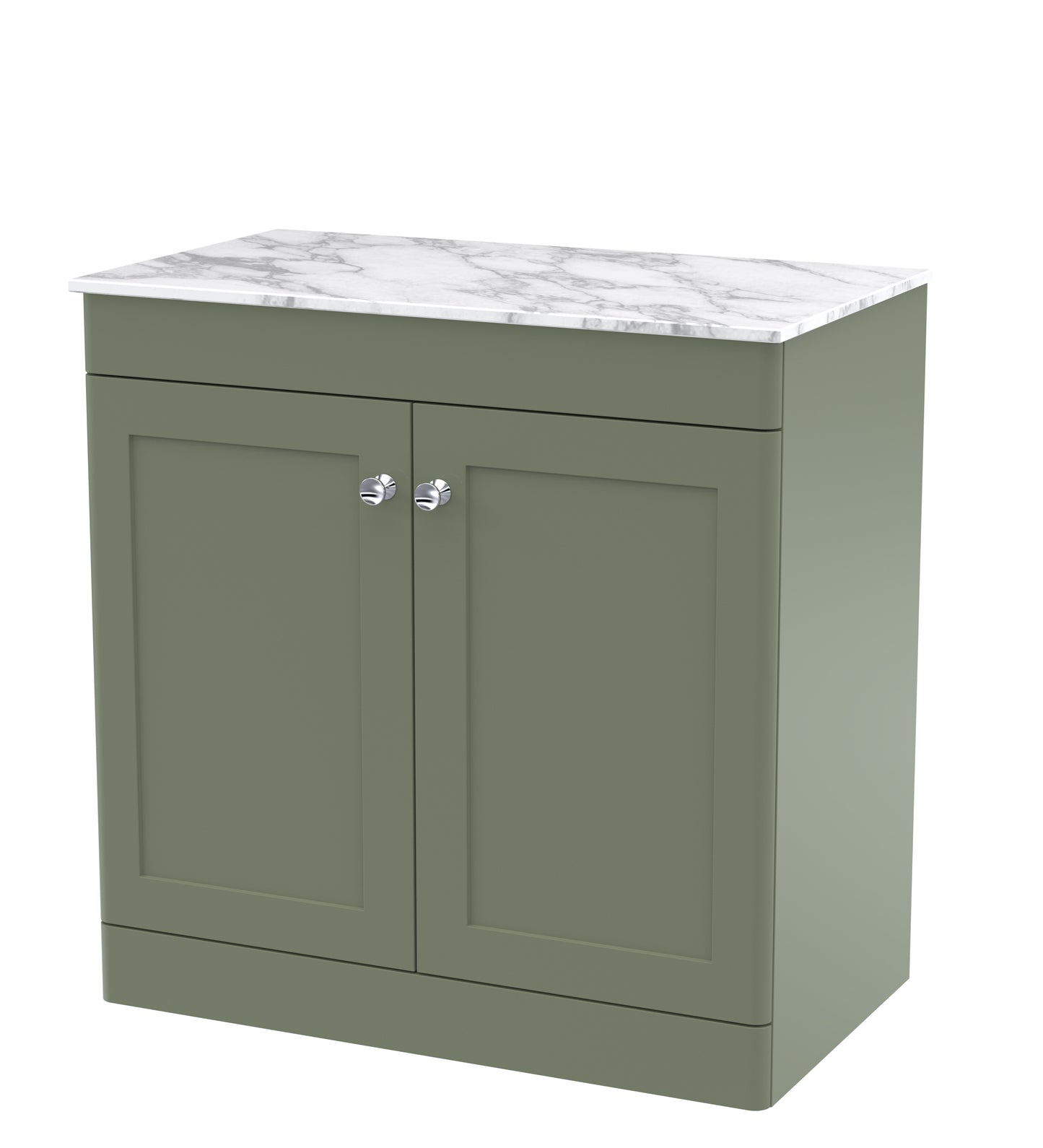 NUIE 800mm Floor Standing 2-Door Vanity with Marble Top