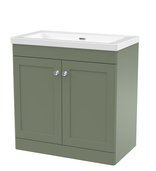 NUIE 800mm Floor Standing 2-Door Vanity with Basin - 0 Tap Hole