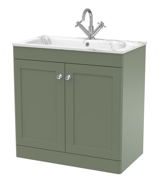 NUIE 800mm Floor Standing 2-Door  Unit & Stone Basin 1TH